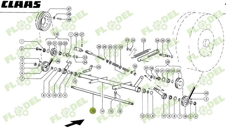 Ax combina agricola CLAAS 657483, 22x740mm