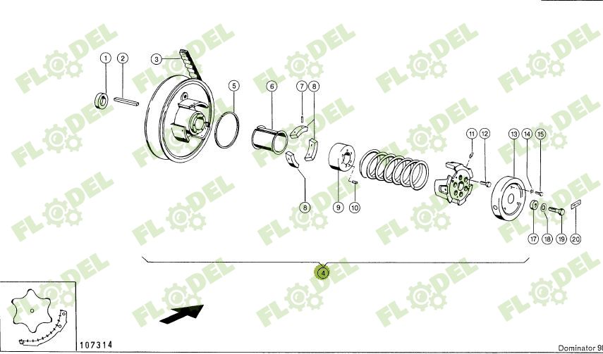 Variator batator complet combina CLAAS DOMINATOR 628658