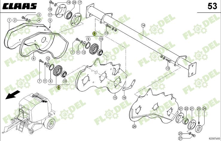 Pinion intermediar baltoiera CLAAS 837240
