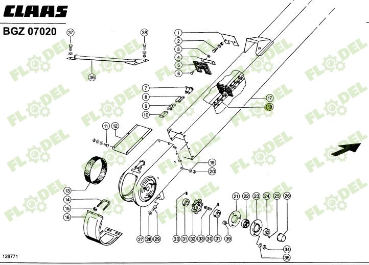 Lant cupe Lexion 6221mm, 40 cupe 735367