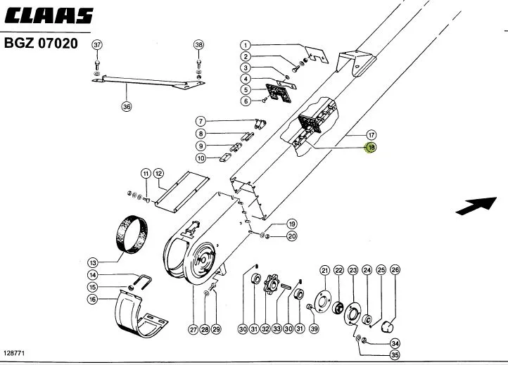 Lant cupe Lexion 6221mm, 40 cupe 735367