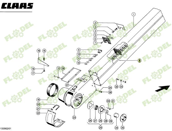 Lant cupe retur combina CLAAS 725476 DONGHUA