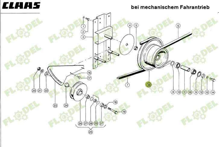 Fulie tocator paie combina CLAAS Dominator 061194