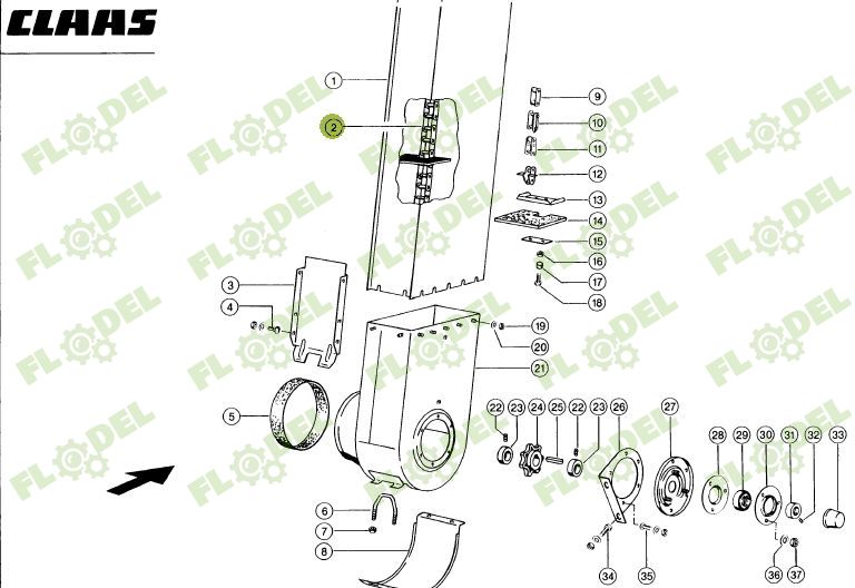 Lant cupe elevator CLAAS MEGA 682757
