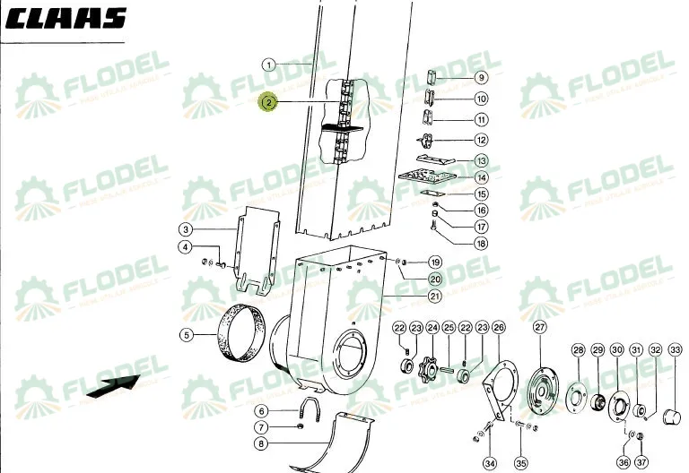 Lant cupe elevator CLAAS MEGA 682757