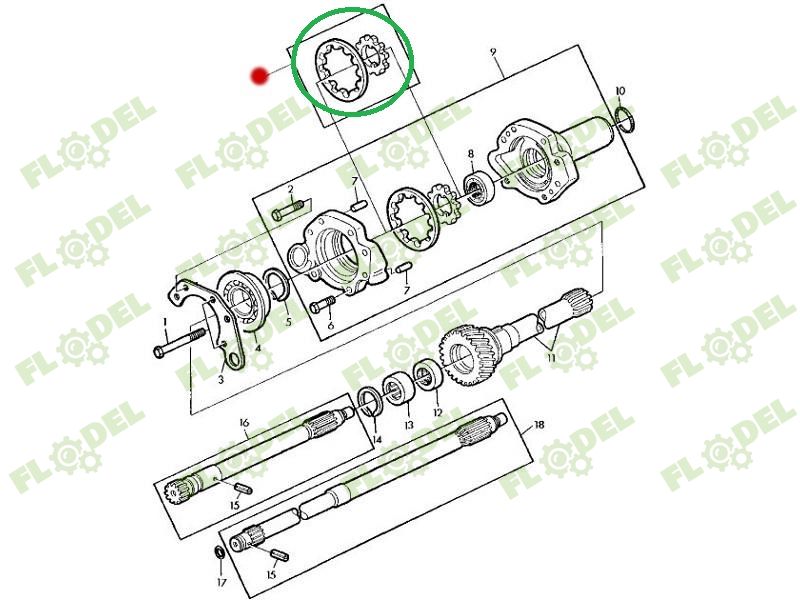 Set pinioane pompa ulei transmisie JOHN DEERE AL68435