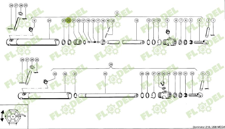 Garnitura cilindru hidraulic rabator CLAAS 215113 CORTECO