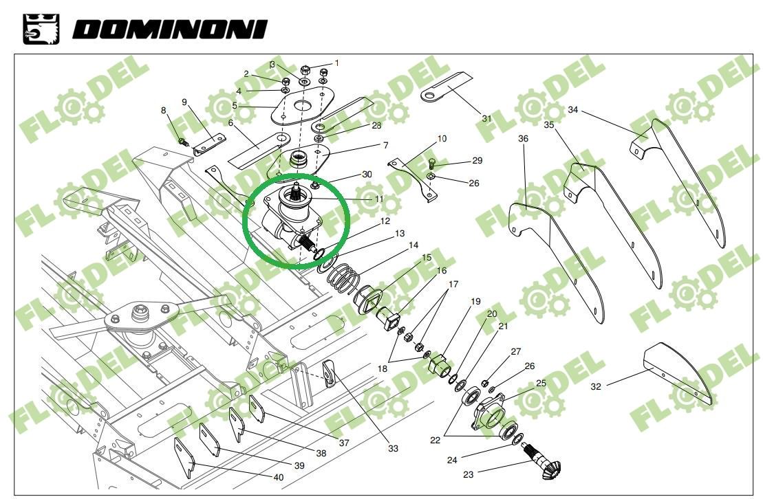 Carcasa grup tocator DOMINONI 10336 Original DOMINONI