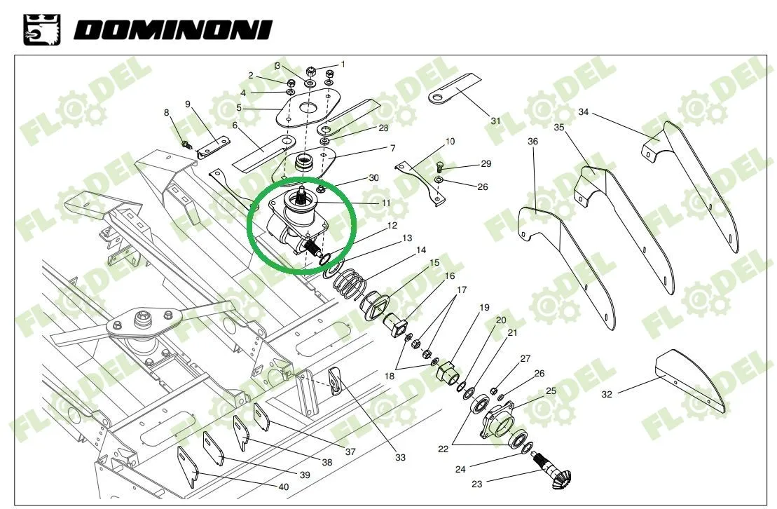Carcasa grup tocator DOMINONI 10336 Original DOMINONI