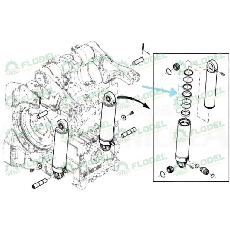 Kit reparatie cilindru hidraulic JOHN DEERE AL208001