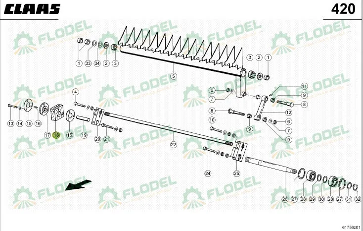 Lagar lemn balotiera CLAAS 821235