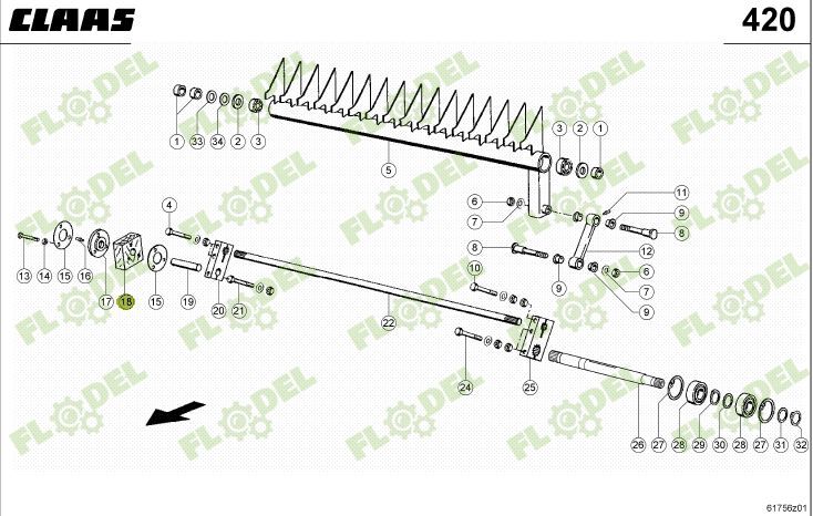 Lagar lemn balotiera CLAAS 821235