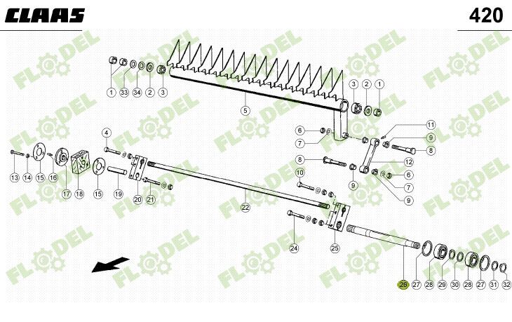 Ax  balotiera CLAAS 823811