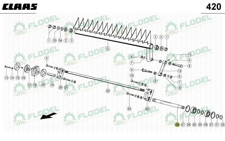 Ax  balotiera CLAAS 823811
