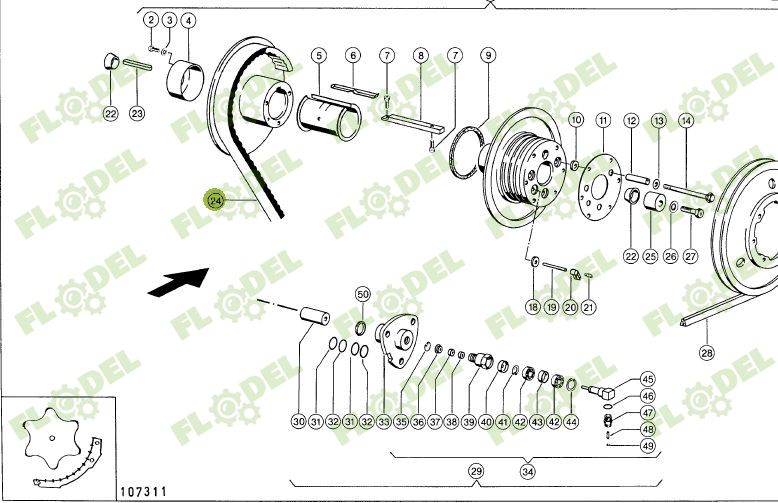 Curea variator CLAAS 661430 Optibelt - dublu danturata