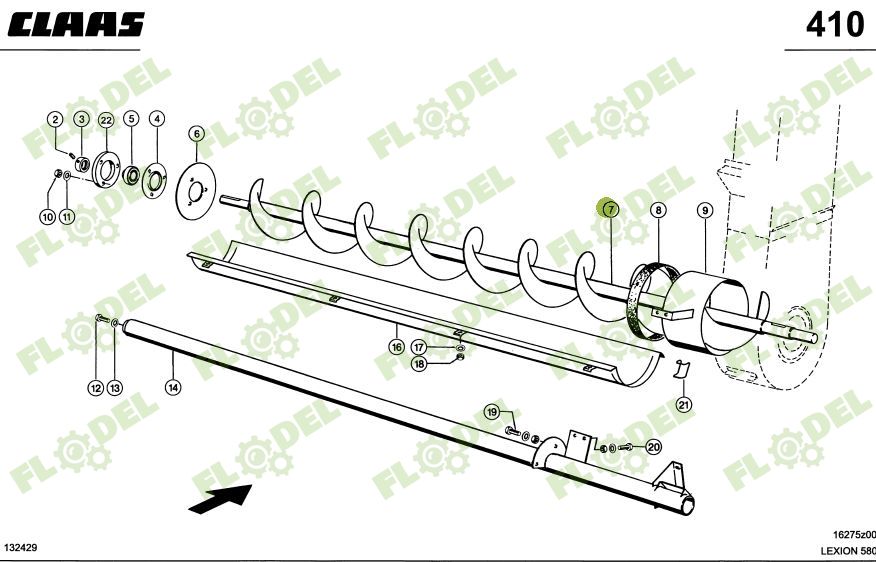 Melc incarcare buncar CLAAS LEXION 795463 L 2353mm
