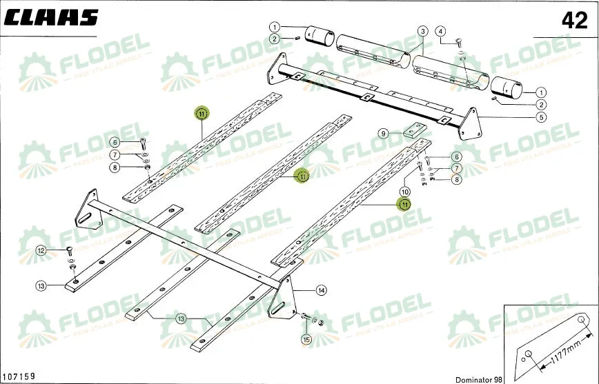 Sina lemn CLAAS DOMINATOR 680103  50x30x1000mm