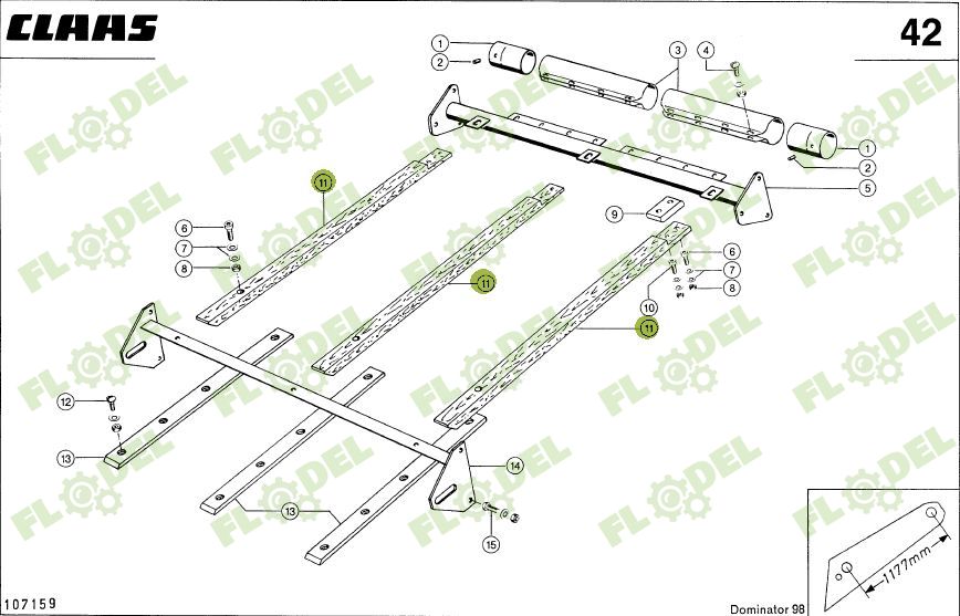 Sina lemn CLAAS DOMINATOR 680103  50x30x1000mm