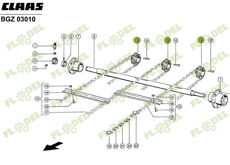 Pinion transportor CLAAS  650869 Z9 50mm