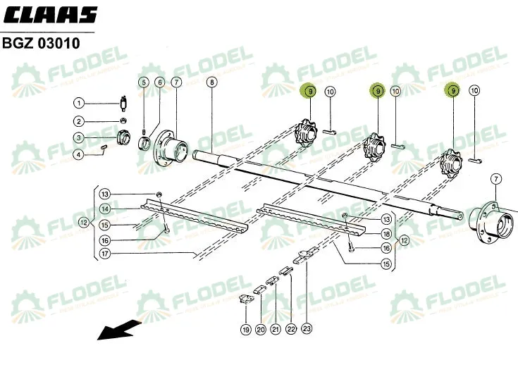Pinion transportor CLAAS  650869 Z9 50mm