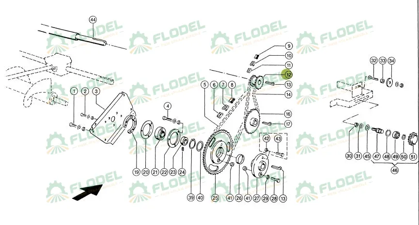 Pinion dublu descarcare buncar CLAAS 642485 30x45mm Z14