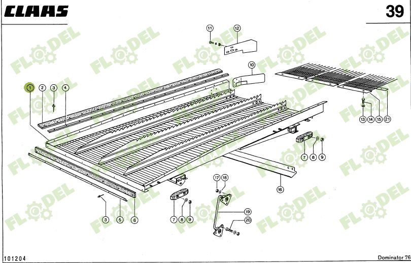 Plan inclinat CLAAS DOMINATOR 76 78 600480