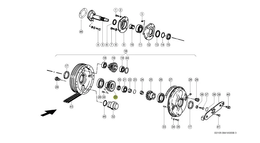 Pinion reductor CLAAS 628692