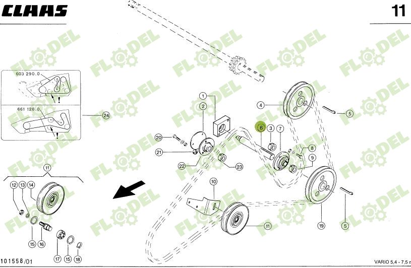 Ax heder CLAAS 626413 275x35 mm