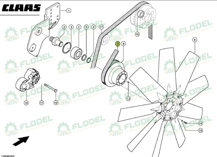 Curea 8PK combina CLAAS LEXION 796450 GATES