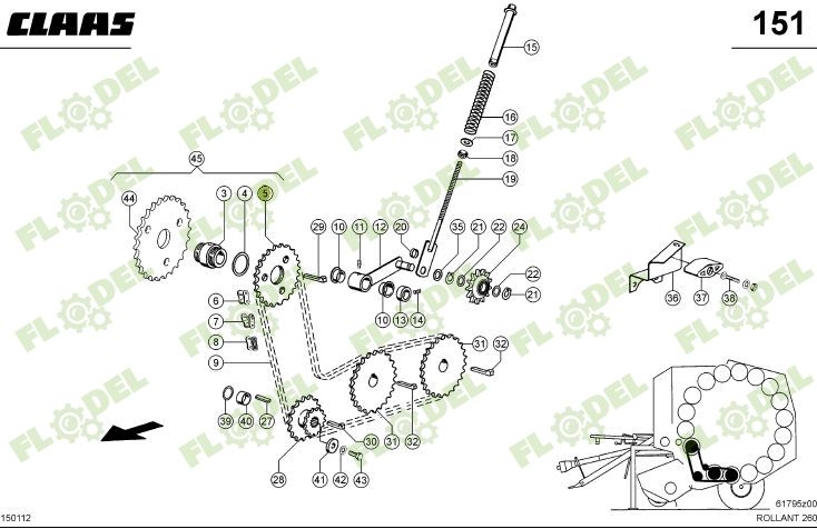 Pinion balotiera CLAAS Z26 824149