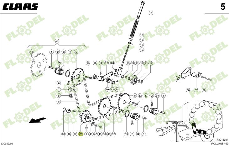 Pinion dublu balotiera CLAAS 822167