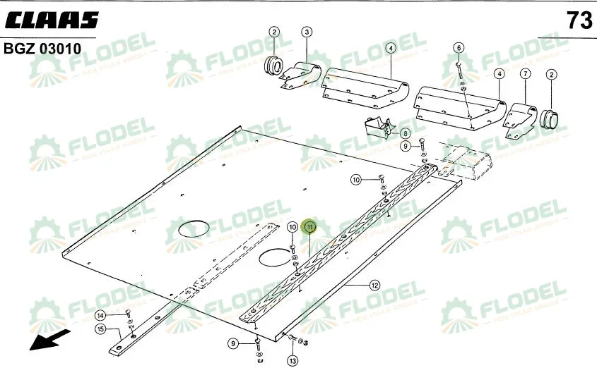 Sina lemn CLAAS 1290x50x30mm 615891