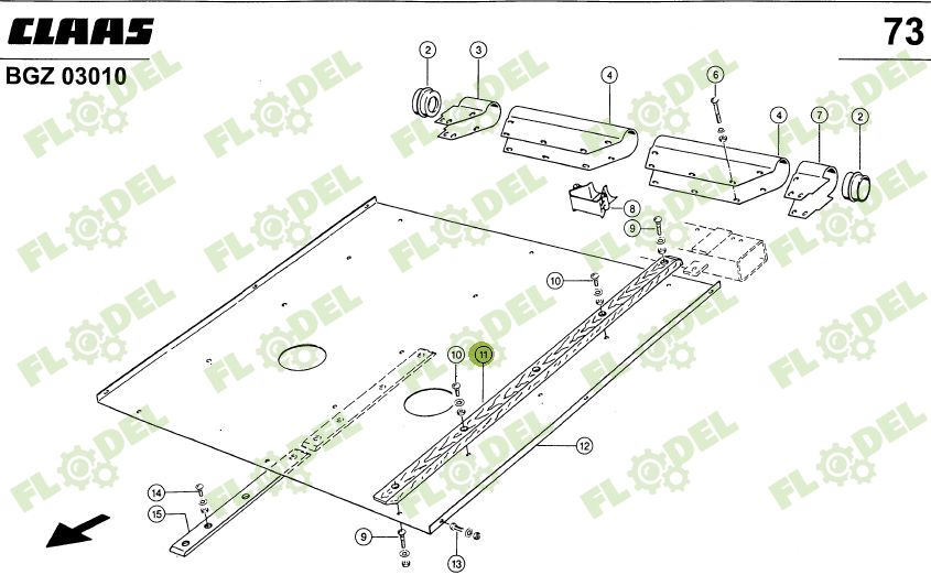 Sina lemn CLAAS 1290x50x30mm 615891