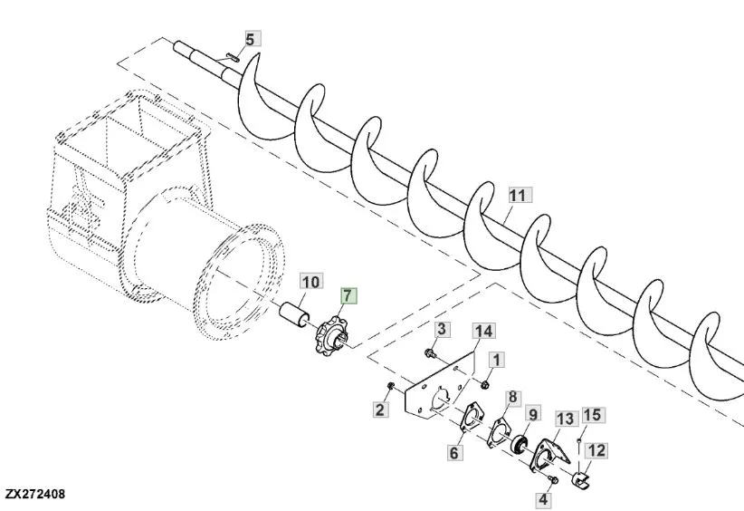 Pinion Z8 combina JOHN DEERE H133143