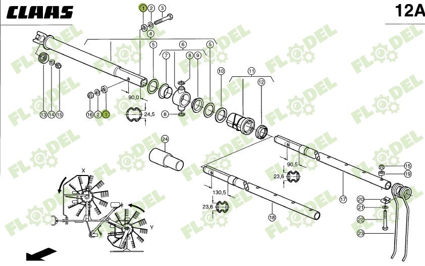 Suport teava grebla CLAAS 0009565931 Original CLAAS 