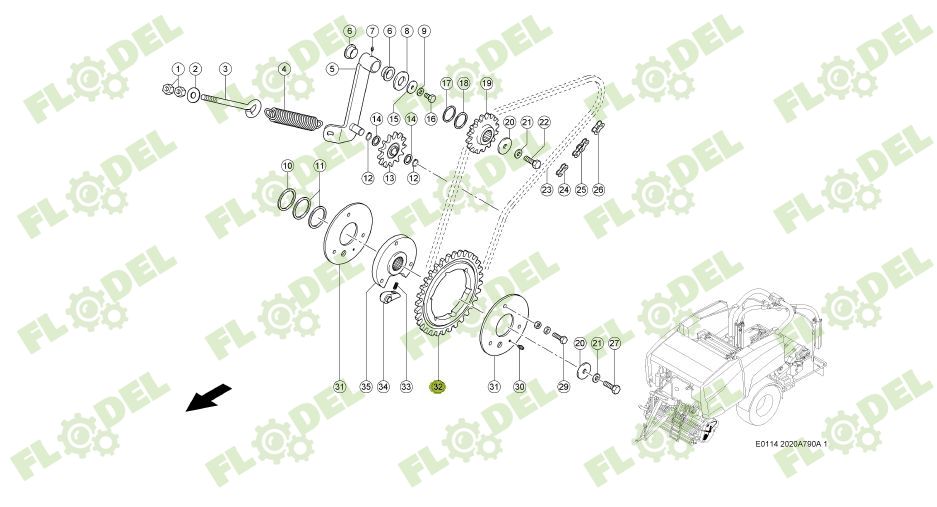 Pinion  balotiera CLAAS Z34 964109