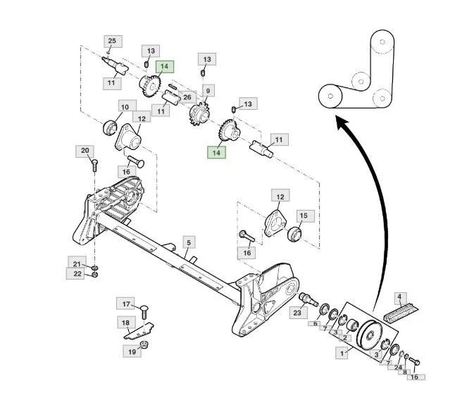 Pinion combina JOHN DEERE Z10 H159613