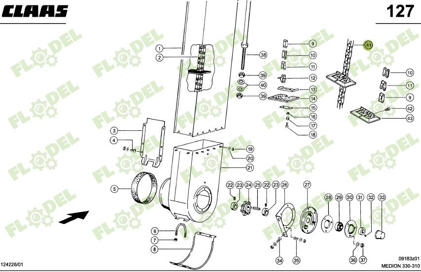 Lant cupe combina agricola CLAAS 5338mm 34 cupe