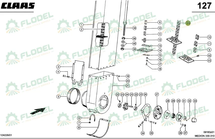 Lant cupe combina agricola CLAAS 5338mm 34 cupe