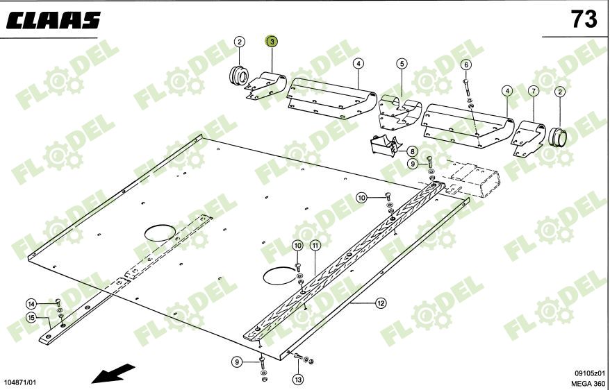 Protectie ax transportor combina CLAAS 615893