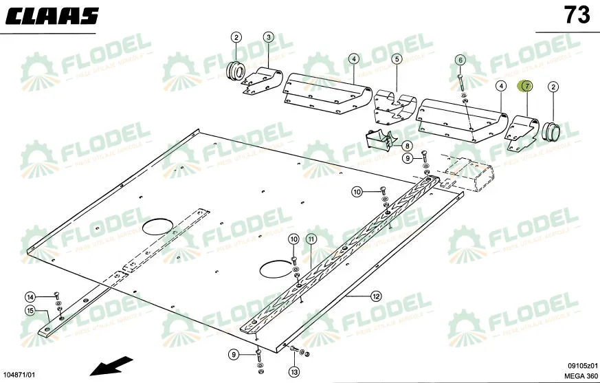 Protectie ax transportor combina CLAAS 615894