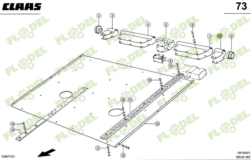 Protectie ax transportor combina CLAAS 615894