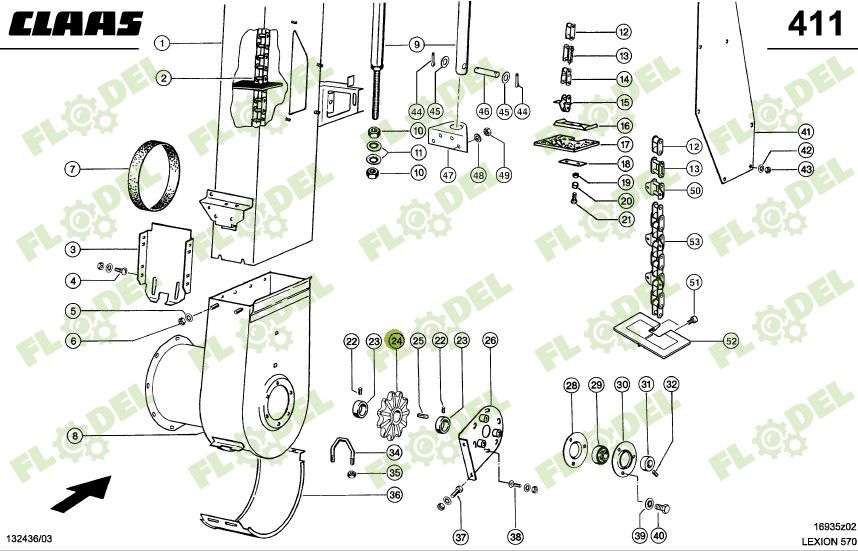 Pinion elevator CLAAS LEXION Z11  795449