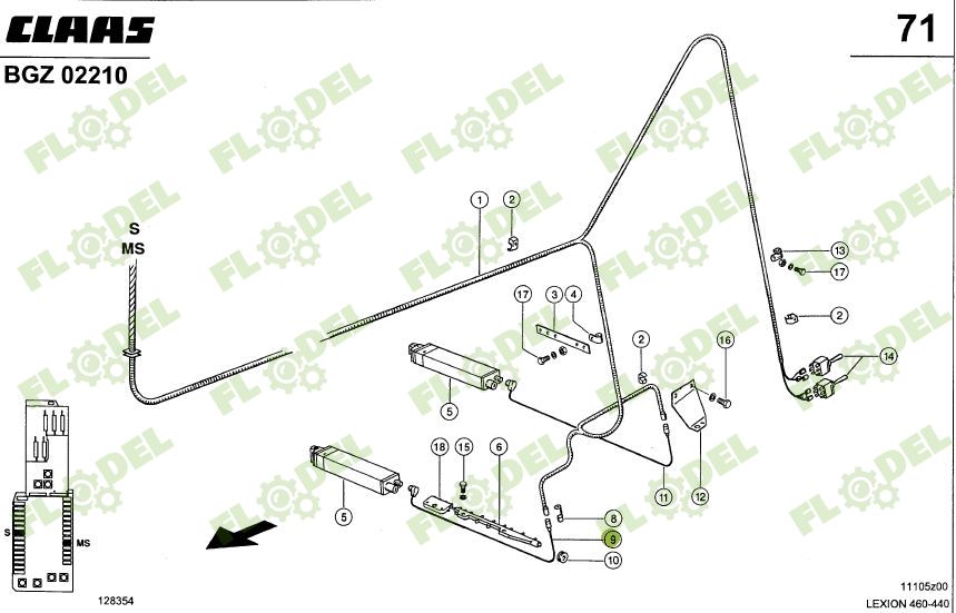 Cablu reglare sita CLAAS 013783