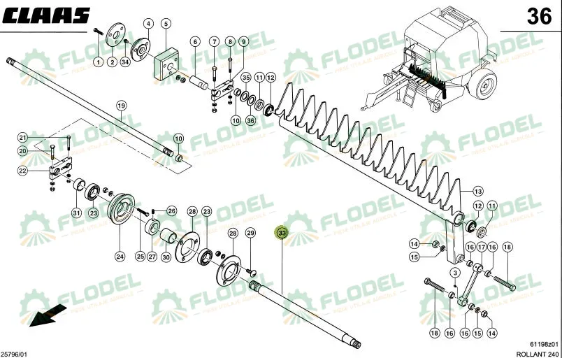 Ax balotiera CLAAS 845972