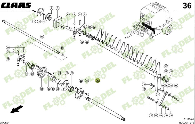 Ax balotiera CLAAS 845972
