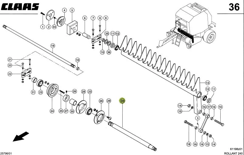 Ax balotiera CLAAS 845972