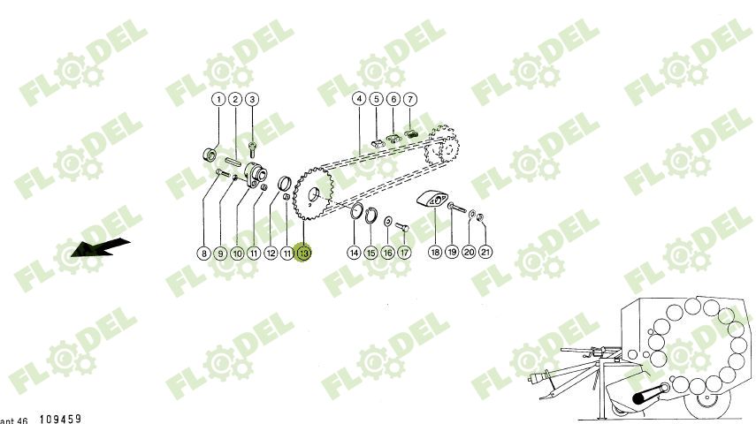 Pinion Z 32 balotiera CLAAS 821466