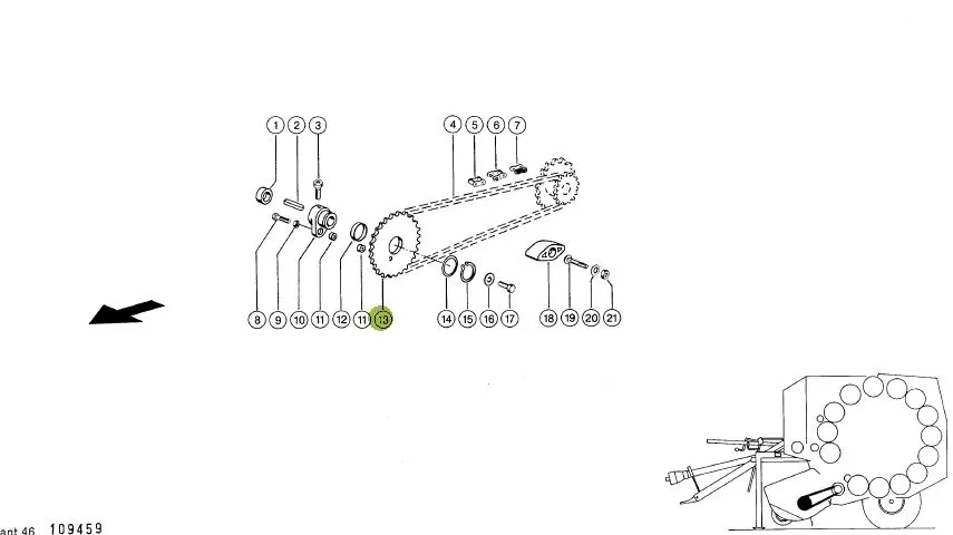 Pinion Z 32 balotiera CLAAS 821466