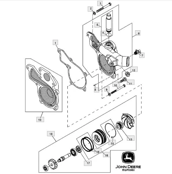 Pompa apa JOHN DEERE RE509598 OMP
